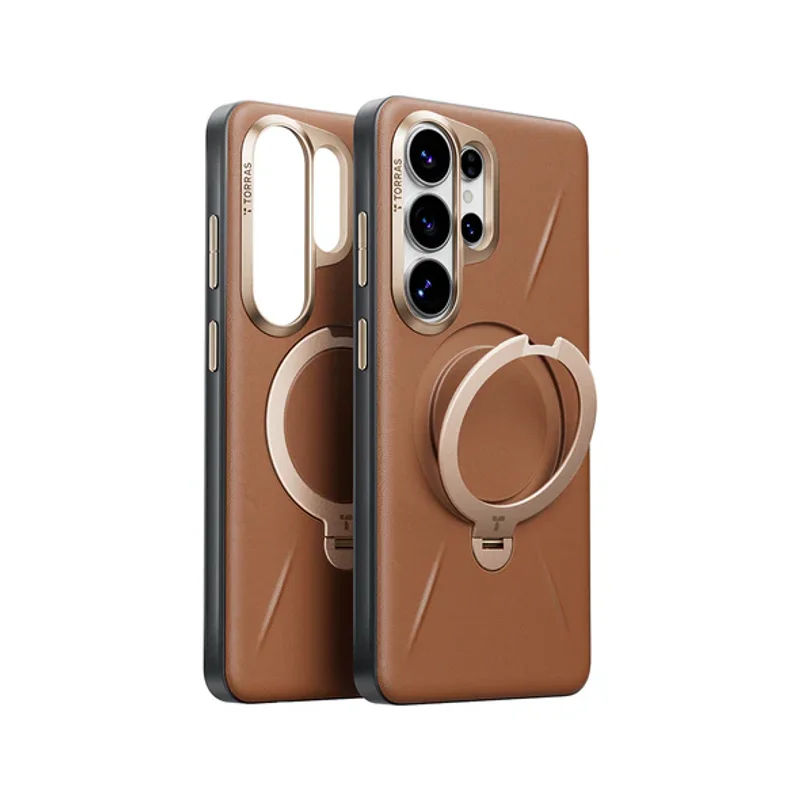 TORRAS-Ostand Spin VegSkin 旋轉支架皮革防摔手機殼 Samsung Galaxy S26 Ultra - 4