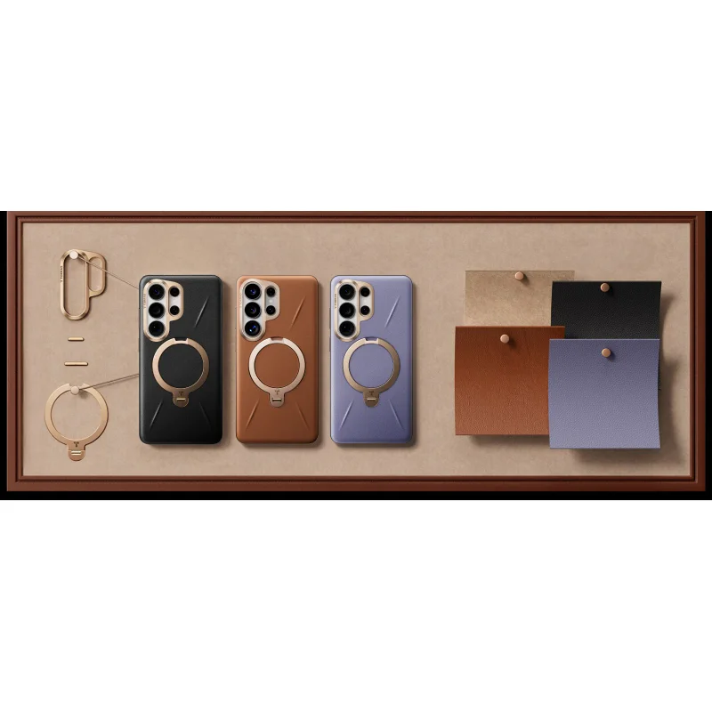 TORRAS-Ostand Spin VegSkin 旋轉支架皮革防摔手機殼 Samsung Galaxy S26 Ultra - 7
