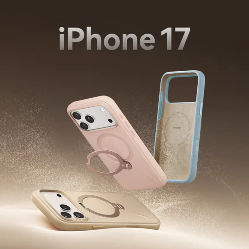  TORRAS-iPhone 17系列-Ostand Spin Silicone Magnetic 相機按鍵旋轉支架矽膠防摔手機殼 - 1