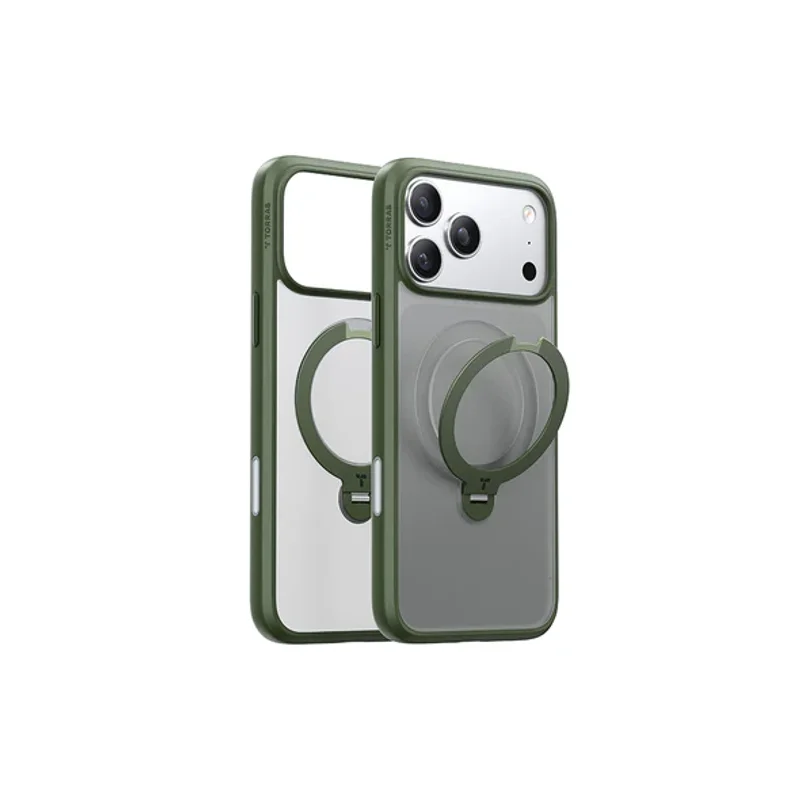 TORRAS- iPhone17系列-Ostand Spin Magnetic 相機按鍵旋轉支架防摔手機殼 - 6