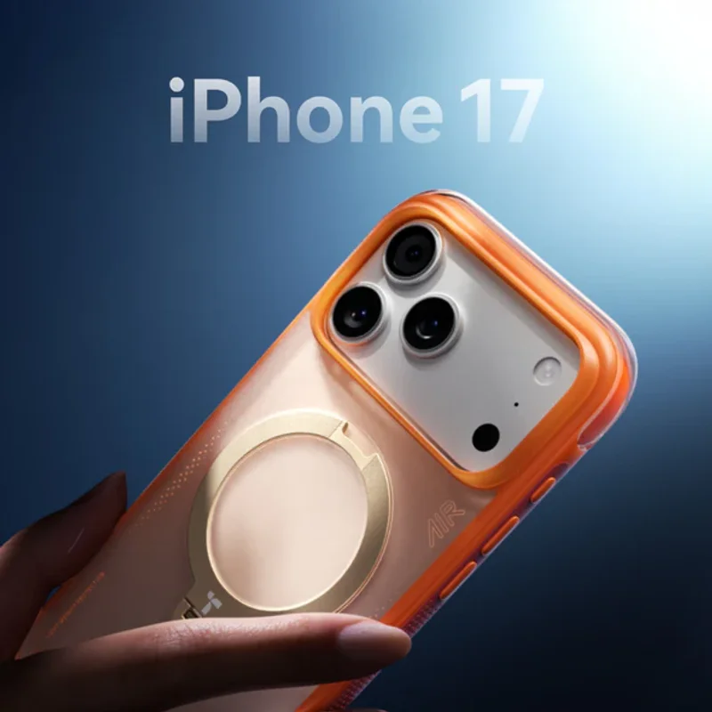 TORRAS-iPhone 17系列-Ostand Spin Air 相機按鍵旋轉支架氣囊防摔手機殼 - 1