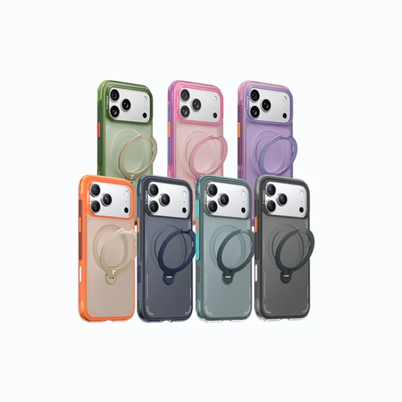 TORRAS-iPhone 17系列-Ostand Spin Air 相機按鍵旋轉支架氣囊防摔手機殼 - 2