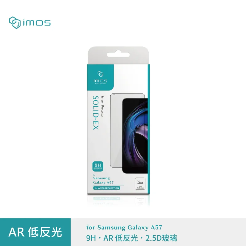 imos -Samsung Galaxy A57 AR低反光玻璃貼 (2.5D黑邊) - 1