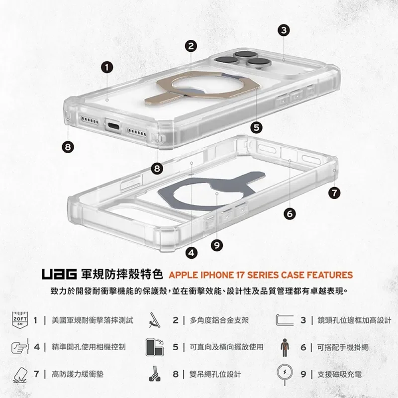 【UAG】i17系列 磁吸耐衝擊支架經典保護殼 - 6