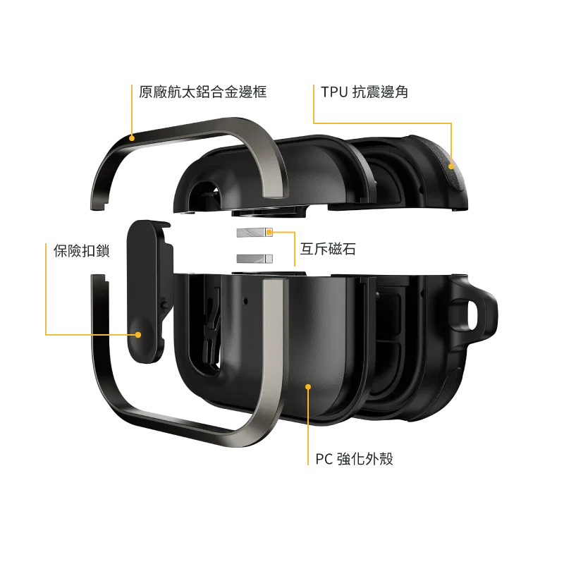 Odyssey with Wrist Strap 抗衝擊磁扣耳機殼-AirPods Pro 3 - 5