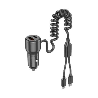 【Vyvylabs】66W閃充雙路彈簧快充車載充電器 USB+Type-C孔