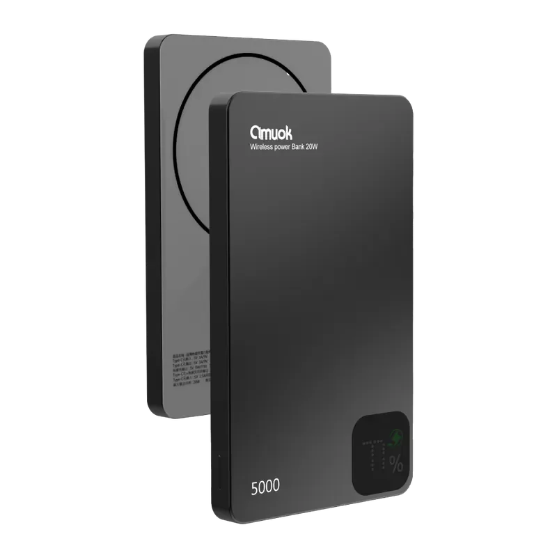 【amuok】雲薄數顯磁吸無線充行動電源5000mAh - 2