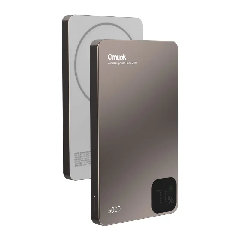 【amuok】雲薄數顯磁吸無線充行動電源5000mAh - 3