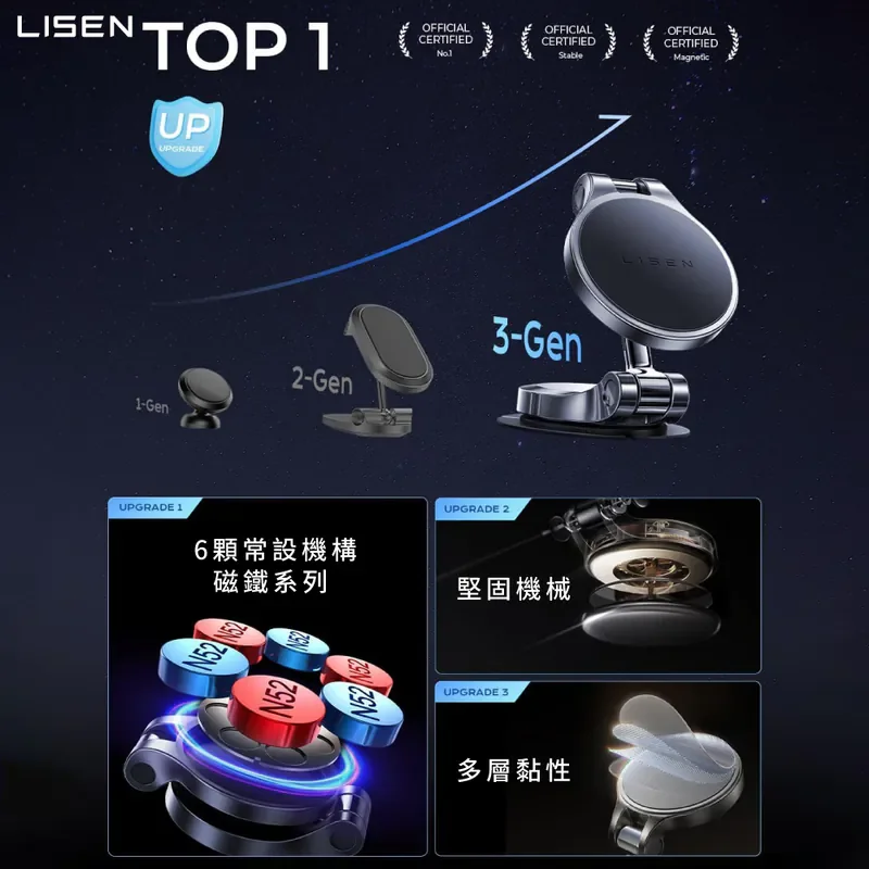 【Lisen】Magsafe 環月普通磁吸車載支架基礎款 - 5
