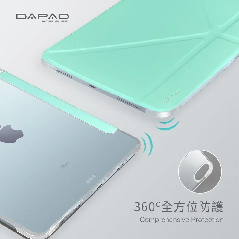 Dapad-IPAD 10.9(第10代)／10.2／NEW IPAD 9.7／PRO 10.5／AIR(2019)／AIR4(10.9) 大字立架平板側掀皮套 - 8